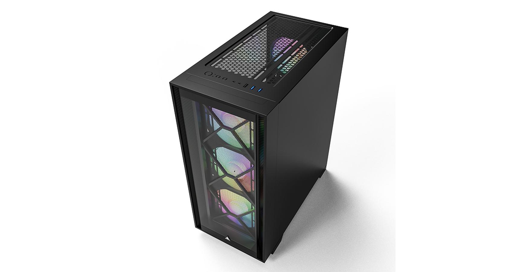 Számítógépház Montech AIR 1000 Premium ARGB ATX Fekete Edzett üveg ...