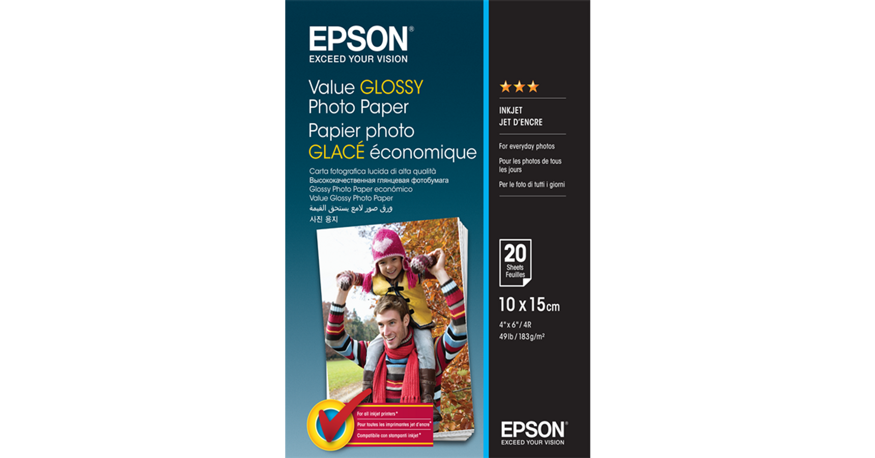 EPSON Fotópapír Value Glossy Photo Paper 10x15cm 20 Lap