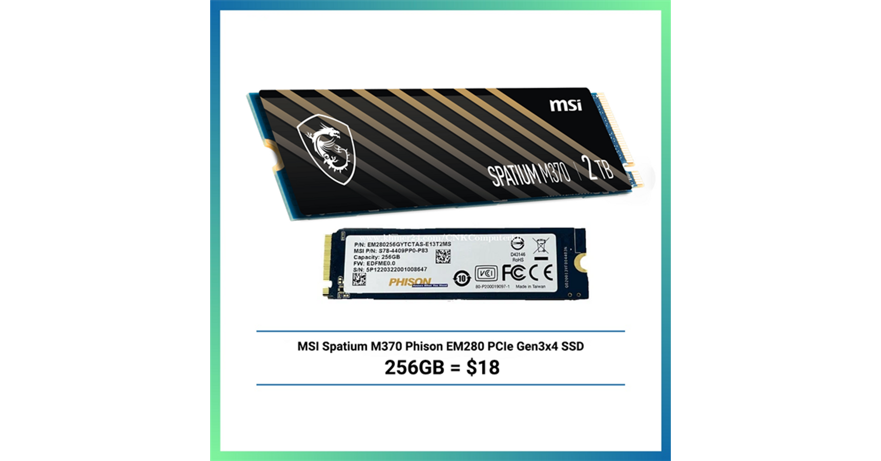 Phison EM280256GYTCTAS-E13T2MS 256GB NVME SSD - SSD - Gamer PC & laptop ...