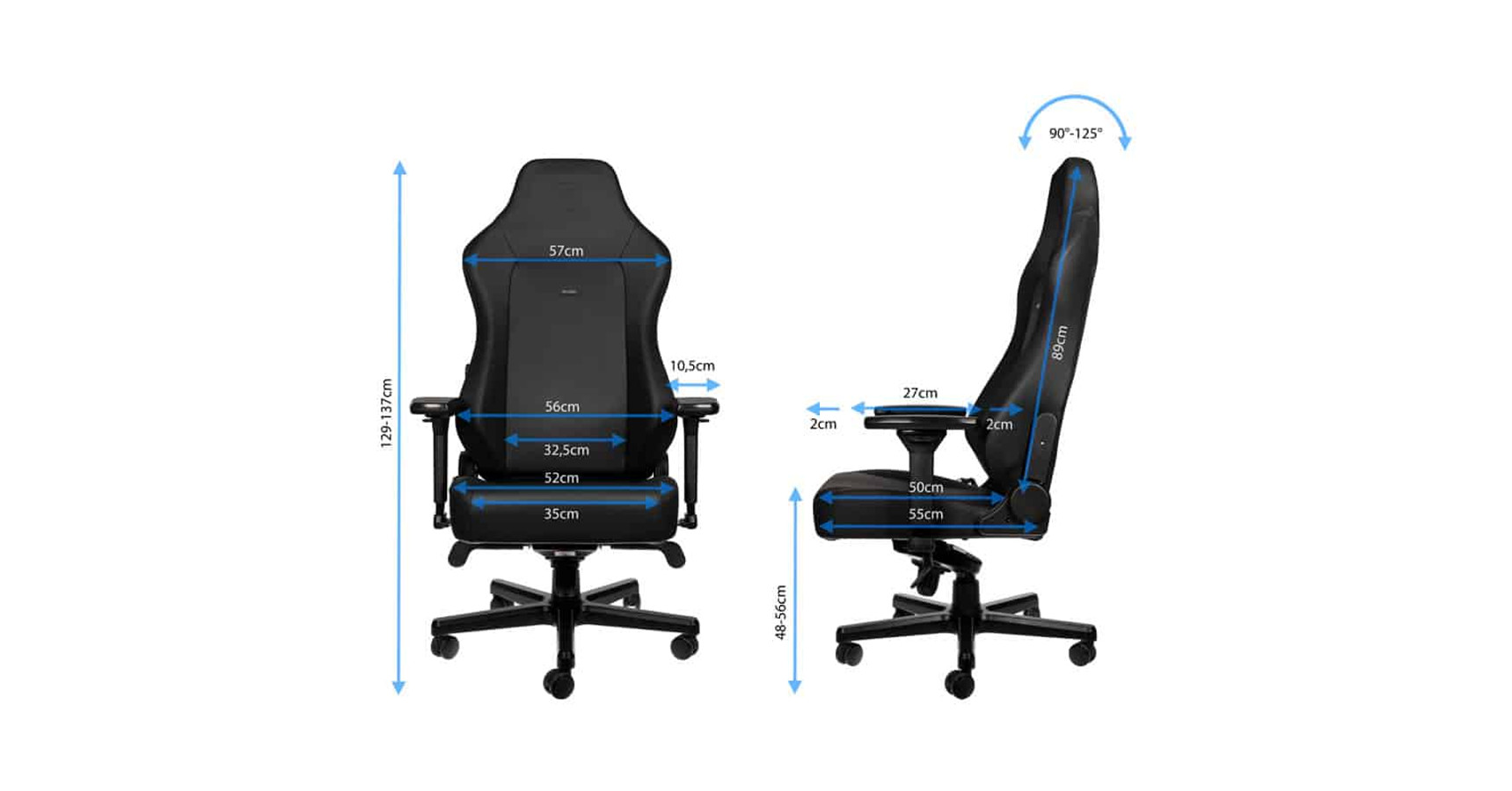 Gamer szék noblechairs HERO Black Edition Hybrid Bőr Gamer székek