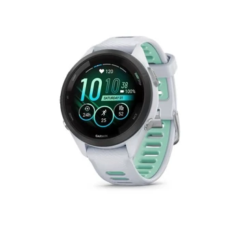 Garmin Forerunner 265S futóóra fehér-zöld szilikon szíjjal (010-02810-14)