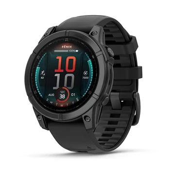 FENIX E 47MM AMOLED DARK GRAY STEEL BLACK SILICONE BAND (ED)