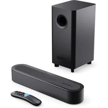Majority Hangszóró Soundbar - Bowfell Axis 2.1 Atmos (200W, BT 5.0, HDMI ARC, AUX, USB, Optikai, Távírányító, Mélynyomó)