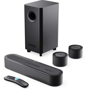Majority Hangszóró Soundbar - Bowfell Halo 5.1 Atmos (300W, BT 5.3, HDMI ARC, AUX, USB, Optikai, Távírányító, Mélynyomó)