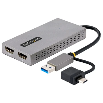 USB TO DUAL HDMI ADAPTER USB-A OR C 1X 4K 30HZ 1X 1080P