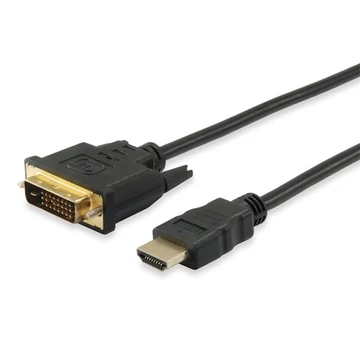 Equip Kábel - 119329 (HDMI to DVI kábel, apa / apa, aranyozott, fekete, 10m)