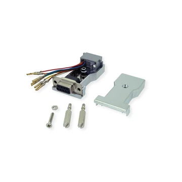 DB9 SOCKET - RJ-45 SOCKET 8P / 8C 8-WIRE SILVER