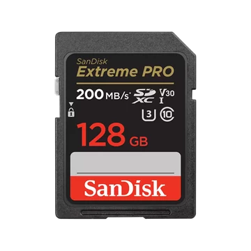 Sandisk MicroSD kártya - 128GB Extreme Pro (200 / 90 MB / s Class 10 UHS-I, A1 V30)