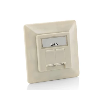 Equip Keystone Süllyeszthető csatlakozó aljzat - 125775 (2 port, Cat6A, STP, 80x80mm, fehér) 5db / csomag