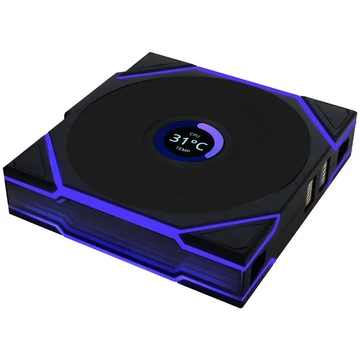 Ventilátor Lian Li UNI FAN TL-LCD Wireless ventilátor, fordított légáramlás,  120mm, fekete