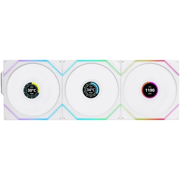 Ventilátor Lian Li UNI FAN TL-LCD Wireless ventilátor, 3db-os, 120mm, fehér