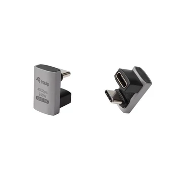 Equip Átalakító - 133477 (USB-C 4 -> USB-C 4 átalakító, apa / anya, fekete) 2db / csomag