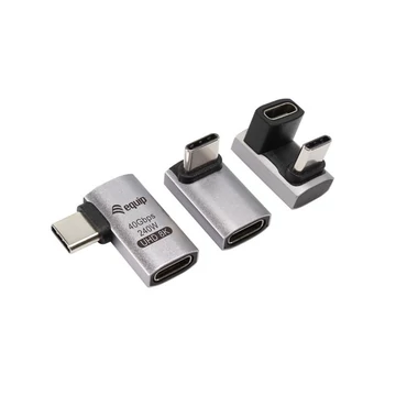 Equip Átalakító - 133478 (USB-C 4 -> USB-C 4 átalakító, apa / anya, fekete) 3db / csomag