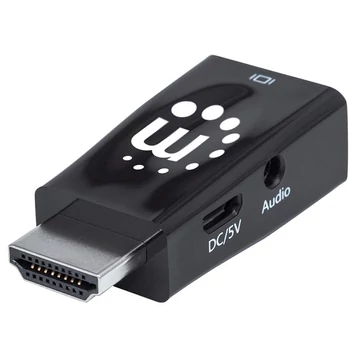 Manhattan Kábel átalakító - HDMI to VGA Micro Converter, Fekete