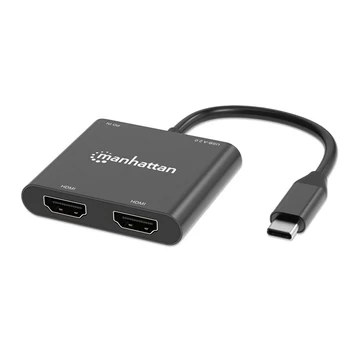 Manhattan Kábel átalakító - USB-C PD to Dual-HDMI Monitor Adapter for Laptop and Tablet