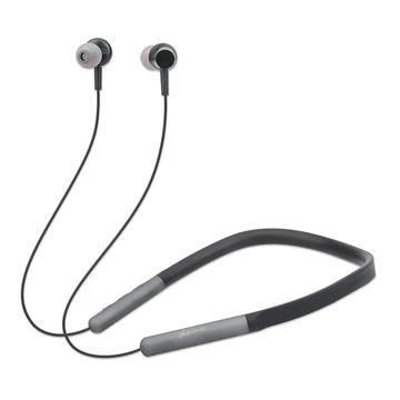 Manhattan Fülhallgató -  Bluetooth 5.0 + EDR vezetéknélküli, mikrofon, hangerőszabályzó, neckband, Fekete
