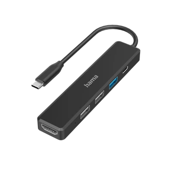 Hama USB HUB - 200117 (USB-C 5in1, 1xUSB 3.2, 2xUSB 2.0, 1xUSB-C, 1xHDMI, fekete)