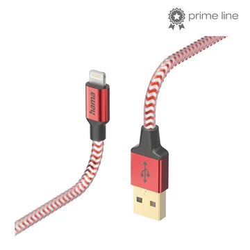 Hama Kábel - 201554 Reflective (USB-A / Lightning, USB 2.0, 1,5m, piros)