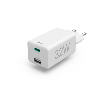 Hama Hálózati töltő - 201691 (1xUSB-A, 1xUSB-C, PD / QC, 32W, fehér)