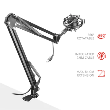 TRUST Állítható mikrofonkar 22563 (GXT 253 Emita Streaming Microphone Arm)