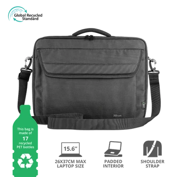 TRUST Notebook táska 24189 (Atlanta Recycled Bag for 15.6" laptops - black)
