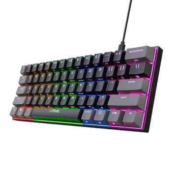 Trust Billentyűzet Gamer - GXT867 Acira (Kompakt; Mechanikus, Outemu Red switch; RGB LED; USB; fekete; angol)