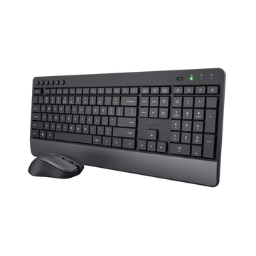 Trust Billentyűzet + Egér Kit Vezeték Nélküli - Trezo Comfort (micro vevő; USB; multimed.; fekete; magyar)