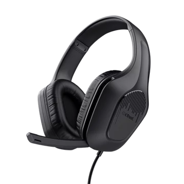 Trust Fejhallgató - GXT415 Zirox (multiplatform; nagy-párnás; mikrofon; hangerőszabályzó; 3.5mm jack; fekete)