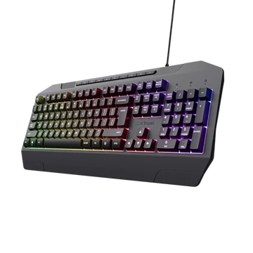 Trust Billentyűzet Gamer - GXT 836 Evocx (RGB LED háttérvilágítás; USB; fekete; magyar)