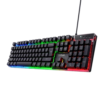 Trust Billentyűzet Gamer - GXT 835 Azor (LED háttérvilágítás; USB; fekete; magyar)