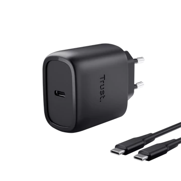 Trust Telefon töltő - Maxo (45W; USB-C; + 2m kábel; fekete)