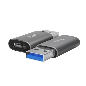 Trust Átalakító - Calyx (szürke, aluminium, USB-A apa / USB-C anya)