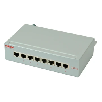 PATCHPANEL KAT5E/KL.D8 PORTS GESCHIRMT LICHTGRAU