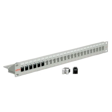 19INKEYST-MODULTRAEGER.24 PORTS UNGESCHIRMT.LICHTGRAU