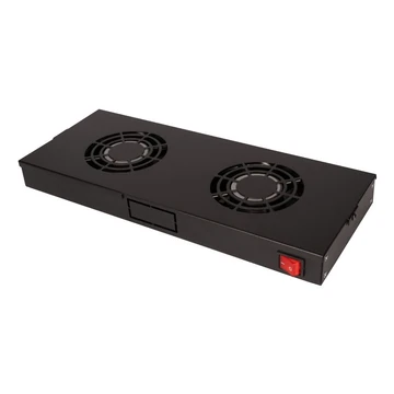 ROLINE 19-INCH FAN UNIT WITH 4 FANS ON/OFF GRAY