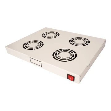 ROLINE 19-INCH FAN UNIT WITH 4 FANS ON/OFF BLACK
