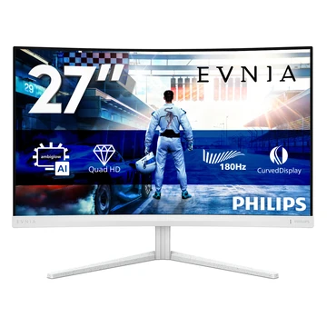 Az ívelt Fast VA monitor lehetővé teszi a 180 Hz-es frekvencián, maximális pontossággal és sebességgel zajló játékot. Az éles HDR minőségű képeket és garantált Quad HD felbontást kínáló, ívelt keretű monitor nagyszerű, mindenre kiterjedő játékélményt nyúj
