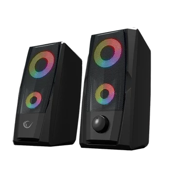 Rampage Hangszóró 2.0 - RMS-X9 2.0 RGB (6W RMS; hangerőszabályzó; USB, RGD LED, Piros)