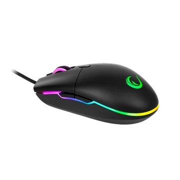 Rampage Egér Gamer - SMX-R63 GLORY (6400DPI, 5 gomb, makro, RGB LED, harisnyázott kábel, fekete)