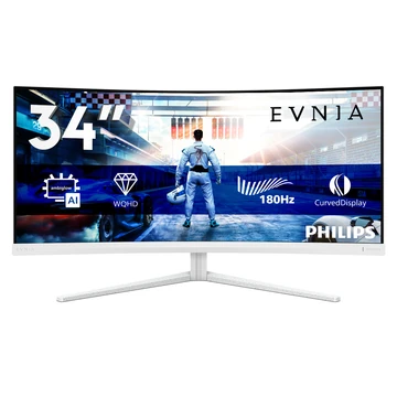 Ez az ívelt Fast VA monitor lehetővé teszi, hogy 180 Hz-es frekvencián, maximális pontossággal és sebességgel játsszon. Az olyan funkciókkal, mint a DisplayHDR 400, továbbá ívelt keretével és a garantált WQHD felbontással ez a monitor nagyszerű, mindenre 