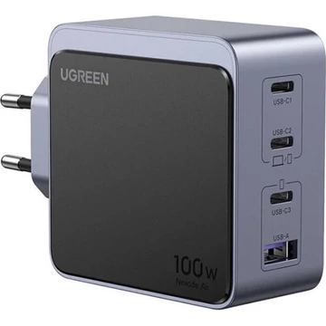 UGREEN Nexode S 100W univerzális hálózati töltő adapter szürke-fekete GaN