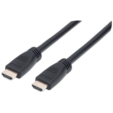 Manhattan Kábel - HDMI to HDMI (Ethernet HEC, ARC, 3D, 4K@60Hz, fali kábel, Shielded,  5m, Fekete)