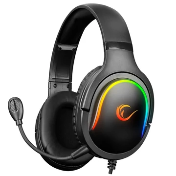 Rampage Fejhallgató - Miracle-X6 RGB (PS4 / PC / Xbox, mikrofon, USB, hangerősz., nagy-párnás, 2m kábel, fekete)