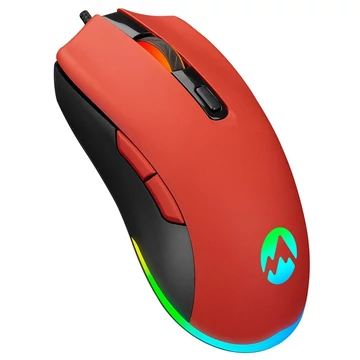 Everest Gamer Egér - SGM-L1 LUMOS (6400 DPI, 8gomb, 1,65m harisnyázott kábel,optikai, piros, RGB LED)
