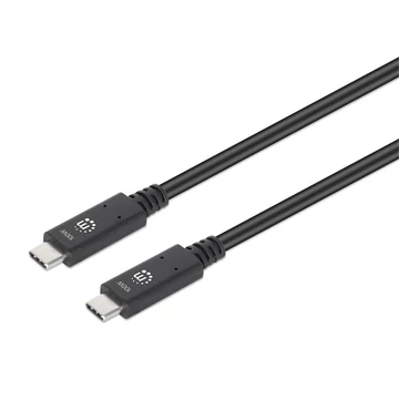 Manhattan Kábel - USB-A Male to USB-C Male, 1m, 100W / 5A, 4K@60Hz, Fekete