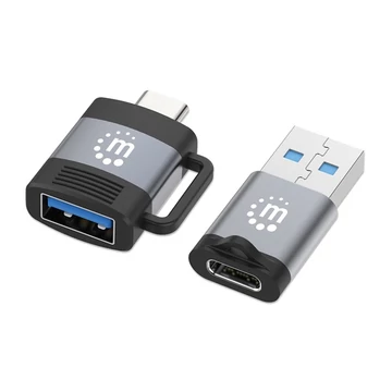 Manhattan Kábel átalakító - 2 féle: USB-C to USB-A és USB-A to USB-C Adapters, 3A, Aluminum