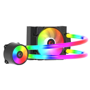 Rampage CPU Water Cooler - ICEBLADE C4 (23dB max., 115,53 m3 / h; 12cm, A-RGB LED, fekete)