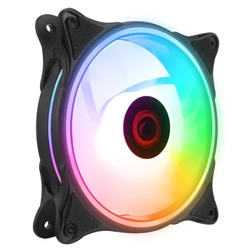 Rampage Cooler 12cm - GLARE F50 (64,56 m3 / h, ház hűtésre, Rainbow LED, fekete)