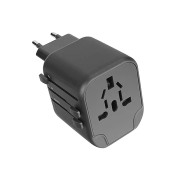 S-Link SL-WL024 Travel 1db villásdugó (EU / UK / USA / AUS) utazó adapter fekete