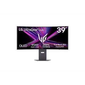 LG Monitor 39" - 39GX900A-B (OLED; Ívelt, 21:9; 3440x1440; <1ms; 275cd; 240Hz, HDMIx2, DP; USB; HDR; Mag.áll.)